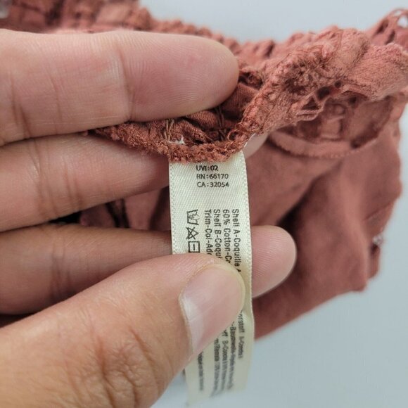 Free People Adella Lace Crochet Cross Back Smocked Bralette Strappy XS Women - Picture 11 of 14